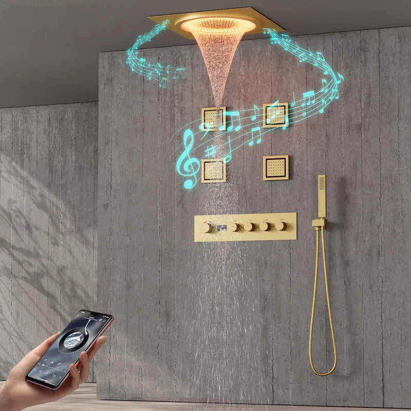 Spa & Wellness Retreat - Set Doccia LED Intelligente con Musica,