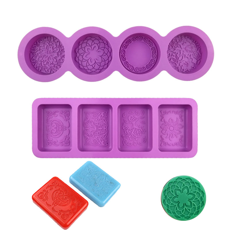 Bath Bomb Mold - Stampo in silicone con motivo floreale
